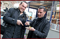 Tasting raw fish...